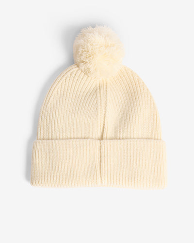 Unisex Antique White Skye Pom Pom Beanie